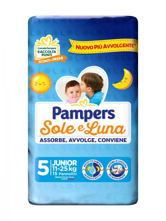 PANNOLINO PAMPERS SOLE&LUNA JUNx15 